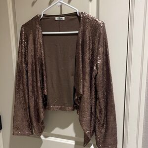 Rosette (M) Elegant Bronze Sequin Cardigan